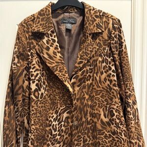 Leopard Print Women's Jacket Brandon Thomas Size Large